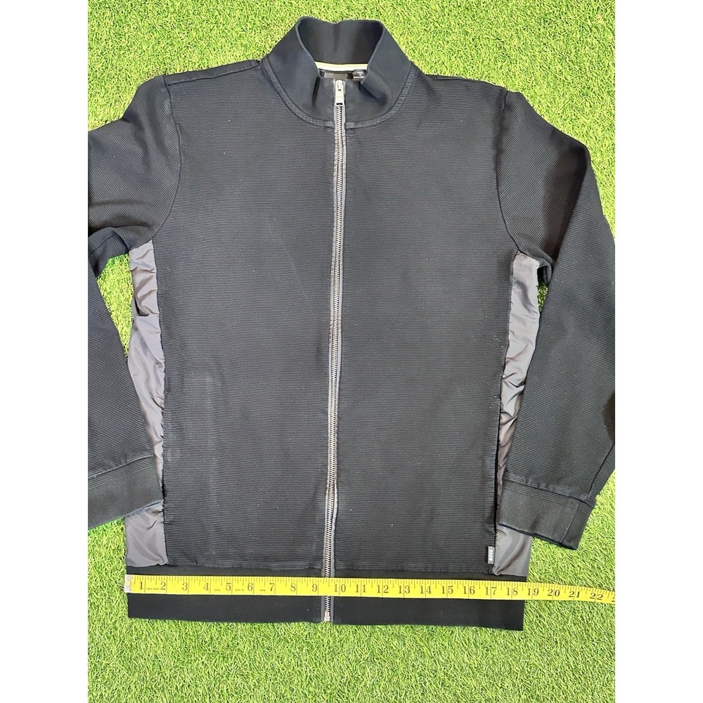 Hugo Boss Shepherd Jacket Men's Large Black Zip Up Woven Side Panels Designer - Picture 8 of 16